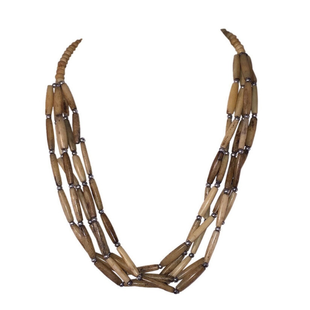 Hand Made Yak Bone Bead Necklace